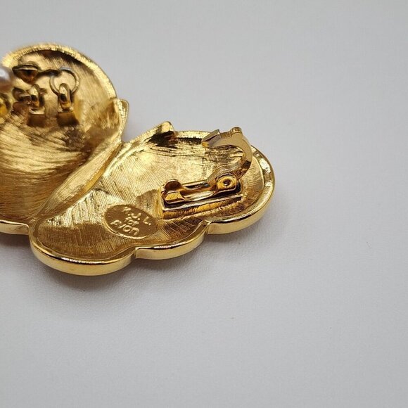 Vintage KJL For Avon Faux Pearl, Enamel Butterfly Necklace - Picture 7 of 12